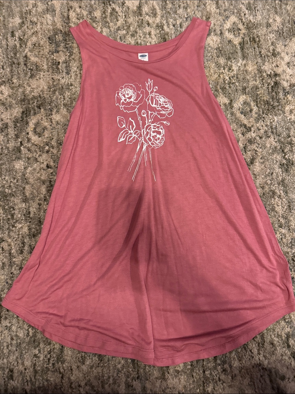 Women’s Rose Graphic Tank Top - Dusty Rose